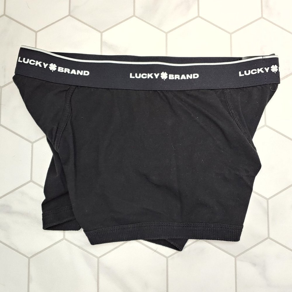Excellent Used Condition Men's LUCKY ☘️ BRAND Black Boxer Briefs Size Large. - Picture 3 of 10